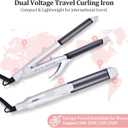 VGR Dual Voltage(100~250V) Travel Curling Iron with European Plug Adapter for International Travel, Europe Travel Essentials for Women, European Travel Must Haves