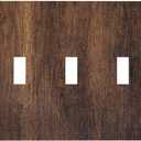 Decorative Light Switch Plate Covers Vintage Brown Wood Plank Texture 3 Gang Light Switch Cover Plate Triple Toggle Wall Plate Outlet Covers for Farmhouse Cabin Home Decor (3-Gang Toggle/ 6.7x 4.8 IN)