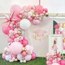 Pink Gold Balloon garland kit 135Pcs Pastel Pink and Gold white balloons for Girl baby shower women Sweet 16/21th Birthday Mother's Day Party Princess theme Decorations