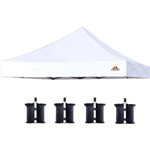 SCOCANOPY Commercial 10x10 Replacement Canopy Top,Canopy Cover ONLY,Bonus 4 Pack Weight Bag,(White)