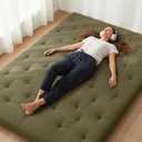 ZonLi Japanese Floor Futon Mattress Full Size 75"x 54", 100% Cotton Cover 4'' Thicken Tatami Mattress, Foldable Sleeping Pad, Portable Dormitory Tatami Mat, Roll Up Floor Lounger Bed for Adult