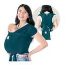 KeaBabies Baby Wrap Carrier Ring Sling - Easy to Wear, Adjustable D-Lite Baby Carrier Newborn to Toddler, Infant Carrying Shirt, Hands Free Bonding, Breathable Fabric Wearing Wrap (Peacock Green)