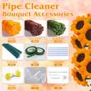 300Pieces Sunflower Color Pipe Cleaners with 20Pieces Flower Stems, Pipe Cleaner Crafts for DIY Art and Craft Projects Creative Gift Party Decorations, Chenille Stems