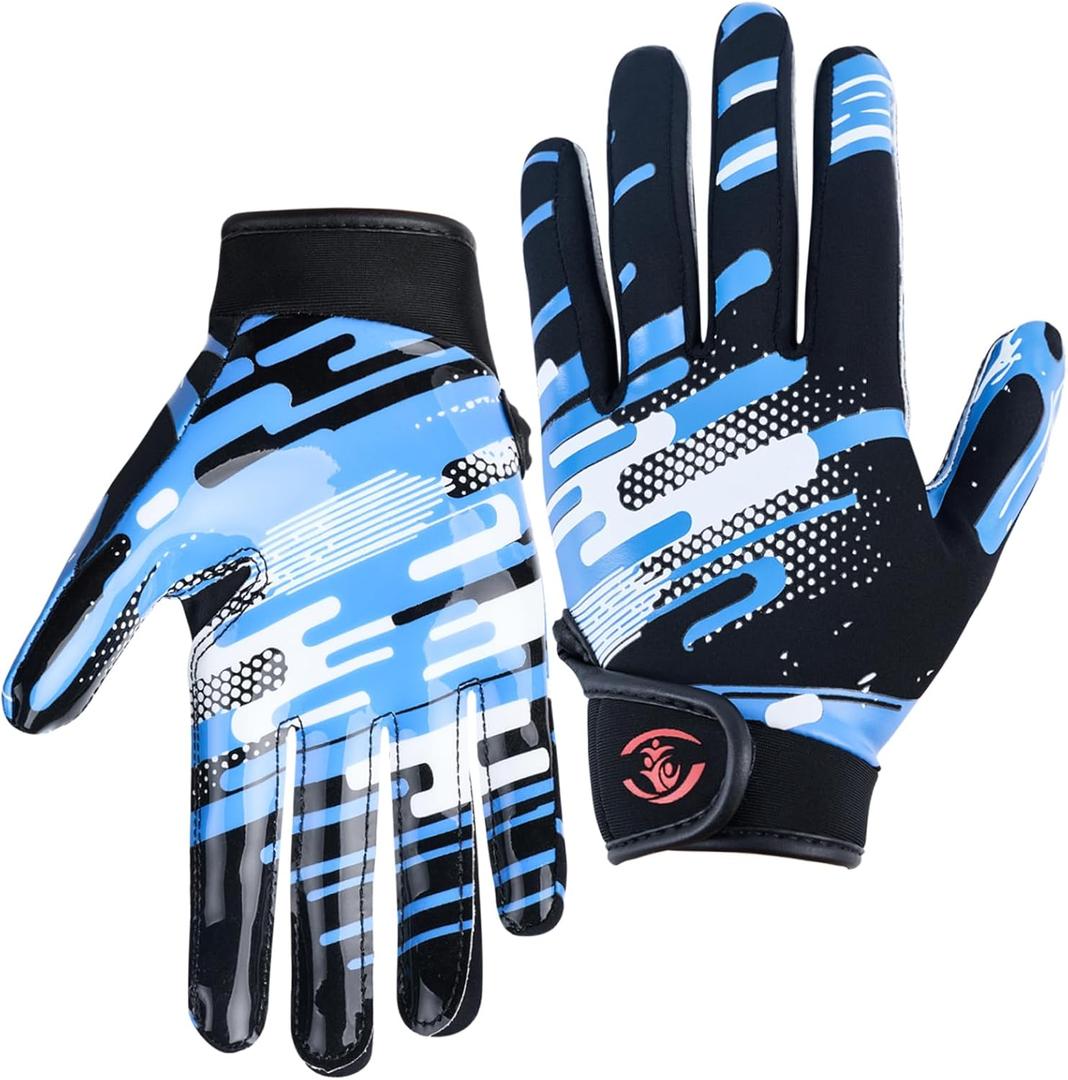 Shooting Stars Series Kids Football Gloves - Youth Sticky Receiver Glove with Excellent Grip, Breathable & Strechy, Best Gift for Boys, Girls, Football Fans