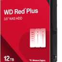 Western Digital 12TB WD Red Plus NAS Internal Hard Drive HDD - 7200 RPM, SATA 6 GB/s, CMR, 512 MB Cache, 3.5" - WD120EFGX