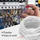 MECCANIXITY THHN Wire 14AWG 200 Feet Electrical Wire Insulated Solid Copper Rated up to 600 Volts for Residential Industrial Grounding Electrical, UL Listed, White