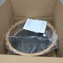 Farmhouse Flush Mount Ceiling Light, 17 Inch 4-Light Wood Close to Ceiling Light Fixture, Retro Hallway Light Fixtures Ceiling, Rustic Drum Ceiling Light for Kitchen Entry Living Room (Brown)