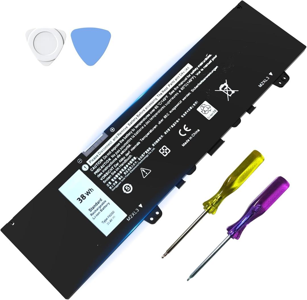 38Wh 39DY5 F62G0 Laptop Battery 2 in 1 Replacement for Dell Inspiron 13 7000 5370 7370 7373 7380 7386 i7373 P83G001 F62GO P87G p83g P83G002 P87G001 RPJC3 P91G001 Vostro 13 5370 0F62G0 039DY5