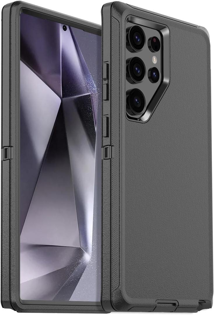 for Samsung Galaxy S24 Ultra Case,Shockproof Dropproof Dustproof Galaxy S24 Ultra Case,Heavy Duty Protection Samsung S24 Ultra Case 6.8 Inch (Black)