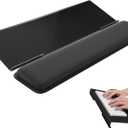Computer Keyboard Wrist Rest Stand for Desktop, Keyboard Holder for Easy Typing with Wrist Pad for Office Desk, Home, School (Black)