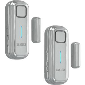 Daytech Refrigerator & Freezer Door Alarm - Adjustable 1-4 Minute Delay, 0-120dB Adjustable Siren, Door/Window Sensor for Home or Business (2 Pack, Grey)