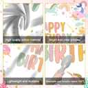 Avezano Mermaid and Unicorn Birthday Backdrop Cartoon Mermaid Birthday Party Decorations Rainbow Unicorn Theme Party Decoration Girls' Happy Birthday Background Banner (6x5ft(72x60in))