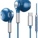 USB C Headphones for Samsung Galaxy S26 S25 S24 S23 S22 S21 S20 A56 A17 A16 Wired USB C Earbuds with Mic Volume Control Earphones USB Type C Headphones for iPhone 17 16 15 Pro Max Plus iPad 10 Pixel