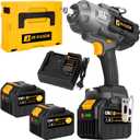 1500Ft-lbs 1/2" Cordless Impact Gun, 2000Nm Impact Wrench with 2 x 6.0Ah Battery, 21V Brushless High Torque Electric Pistolas de Impacto, Llave de Impacto Inalambrico for Heavy Truck Mower