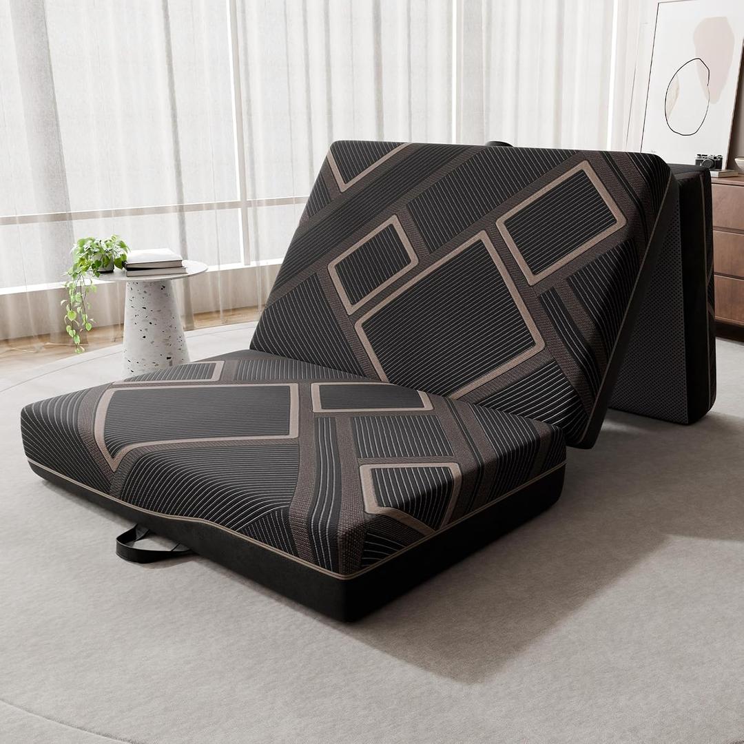 Foldable Mattress Twin Size 6 Inch Trifold Memory Foam Mattress