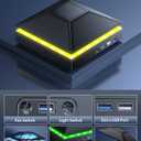 MENEEA Cooling Fan Dust Proof for Xbox Series X Console with Colorful Light Strip,Dust Cover Filter,Rubber Dust Plugs,Low Noise Top Fan with 3 Gears,Cooler&Light Independent Touch Switch, 2 USB Port