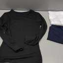 GAYHAY 3 Pack Long Sleeve Shirts for Women Basic Tops Crew Neck Fitted Tight Workout Tees Y2K Clothes Going Out Fashion 2025 Black White Navy, XS