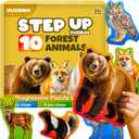 QUOKKA Toddler Puzzles Ages 2-4 - Large Floor Puzzles for Kids 3-5 - 8 Realistic Animal Shapes | Extra Thick Cardboard | Preschool Learning Game - 40 Big Piece Gift for Toddlers 1-3 Years Old