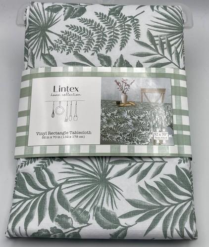Lintex Home Ferns Vinyl Tablecloth 52 x 70 Rectangle Flannel Back BBQ