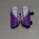 Shin Guards Soccer Youth Kids Boys Girls Toddler Shin Pads Child EVA Cushion Protection Reduce Shocks Injurie Calf Protective Gear Suitable for 4 5 6 7 8 9 10 11 12 Years Old (Medium, Purple+White)