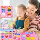 Walenty Busy Board Montessori Toys for Toddler Girl Birthday Gifts, Busy Book Sensory Learning Toys for Toddlers, Educational Activities Airplane Car Travel Toy for Girls