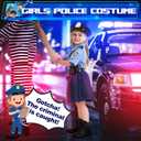 Cocojeci Police Costume for Kids,Police Officer Costume for Girls,Halloween Costumes for Kids Ages 5-10,Toddler Cop Costumes,  5-6 Years