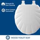 Mayfair Sculptured Shell Toilet Seat, Easy Clean Hinges with Durable Wood Seat, Made in USA, Round, White
