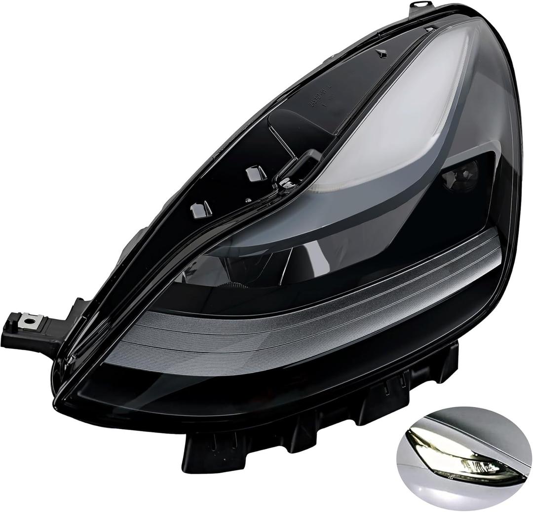 Full LED Headlights, Compatible with 2021-2023 Tesla 3 Tesla Y Base Mayor Performance Long Range Standard Estandar, Replace 1514952 151495200C 151495200D Left Driver Side Front Head Lights Assembly