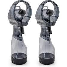 O2COOL Deluxe Water Misting Fan Portable Handheld Mist Sprayer (Black), 2 Pieces