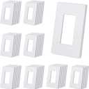 CML Matte White 1-Gang Screwless Decorative Wall Plates, 40 Pack Decorator Light Switch Covers, Standard Size 2.91 X 4.68, Scratch and Impact Resistant, Polycarbonate