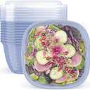 Bentgo Prep - 1-Compartment Bowls with Custom Fit Lids - Reusable, Microwaveable, Durable, PFAS & BPA-Free, Freezer and Dishwasher Safe Meal Prep Food Storage - 3 Bowls & 3 Lids (Periwinkle)