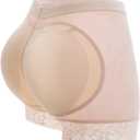 KIWI RATA Womens Seamless Butt Lifter Padded Lace Panties Enhancer Underwear (X-Large, Nude)
