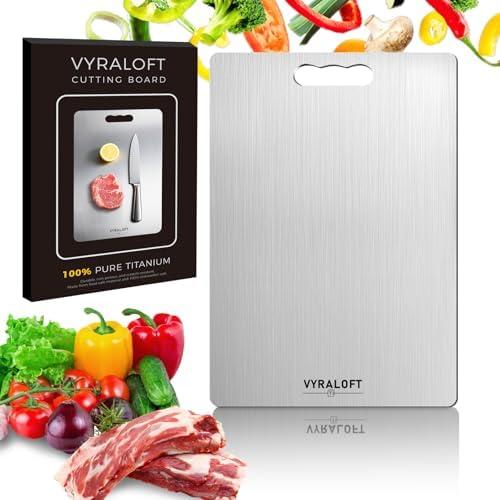 Titanium Cutting Board For Kitchen, 100% Pure Titanium Cutting Boards, Double-sided Food Grade Quality 1 Pack, Easy To Clean And Will Not Absorb Odors, Suitable For Kitchen Or Outdoor(Medium Size)