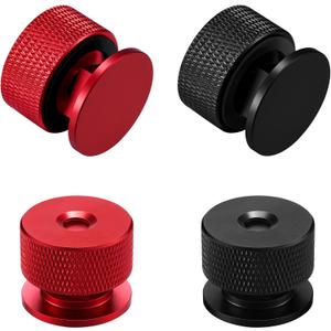 2 Pairs Welding Hood Helmet Fasteners Aluminum Welding Hood Headgear Pipeliner Pancake Sugar Scoop Welding Hood Replacement Parts Accessories with Non Slip Silicone Washer, Black and Red