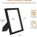 Amazon Basics Rectangular Photo Picture Frame, 8" x 10", Wall Hanging or Tabletop Display, Black, 2-Pack, Horizontal or Vertical