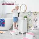 Harwaya Pink Toddler Step Stool for Bathroom Sink 2 Pack, Kids Step Stools for Girls Toilet Potty Training, Plastic Stepping Stool for Toddlers Child Kid Kitchen Bedroom (Included Two Faucet Extender)