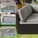 14Pcs Outdoor Cushion Covers Replacement Washable w/Zipper for 6-Seaters Sofa Patio Slipcovers Set Seat and Back Covers Only-25.6x25.6x3.9inch