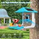 2.5K Smart Bird Feeder with Camera, 5GHz &2.4GHz Birds Watching Camera with AI Identify Bird Species, Outdoor Birds Feeder House with Solar Panel for BirdLovers (Blue)
