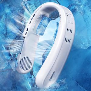 1S Cool Down 30F Neck Fan with Double Semiconductor Coolers, 360 Surrounded Personal Fans Air Conditioner that Blow Cold Air, 8H lasting Portable Fan with 3 Speed, Gifts for Men Women Outdoor Travel  