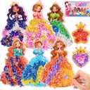 MDINGTD Poke Art Princess Craft Kits - DIY Magical Princesses, Mess-Free Creative Activity Arts and Crafts for Kids Ages 3-12, Birthday Christmas Gifts & Party Favors for Girls & Boys