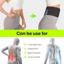 Ultra Thin Back Brace for Lower Back, Breathable Lightweight Back Brace for Women & Men, Adjustable Back Support Brace for Lower Back Pain Relief, Sciatica, Scoliosis, Herniated Disc (Black, Large)