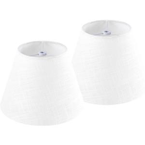 GOSO 9" Small White Lamp Shades for Table Lamps Set of 2 Bell,5"*9"6.4" (Spider) Modern Wall Lamp Shade Linen Replacement for Bedroom,Scalloped Lampshade Fabric-No Assembly Required
