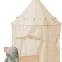 3 Sprouts Kids Play Tent - Sustainable Recycled Fabric  Fun Spacious Childs Playhouse for Indoor Games for Boys & Girls - Durable Fort Pop Up House for Toddlers & Children Age 3-10 - Terrazzo Beige