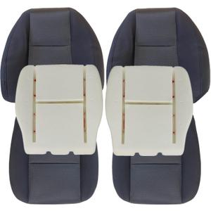 NLQR Driver & Passenger Side Bottom & Top Lean Back Replacement Cloth Seat Covers & Foam Cushions fit for Chevy Silverado Tahoe Suburban Avalanche GMC Sierra Yukon 1500 2500HD 3500HD 2007-2014 Black