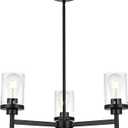 QueeuQ 3 Lights Modern Dining Room Chandelier Light Fixtures,Brushed Nickel Farmhouse Chandelier for Dinging Room,Kitchen Chandeliers Over Table for Kitchen Island Foyer Hallway