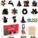 Stocking Stuffers - 48 PCS Rainbow Scratch Paper Cards Set | Christmas Crafts Toys Game for Kids - Christmas Gifts Ornaments Party Favors Decorations Supplies for Grandkids - Toddler Stocking Stuffers