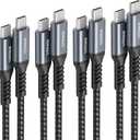 NIMASO USB C to C Cable 4Pack[10ft+6.6ft+3.3ft+1ft], Type C Charger Cord for iPhone 15/15 Pro/15 Plus,iPad Mini 6/ Pro,iPad Air 4,MacBook Pro 2020,Samsung Galaxy S23,Switch (Grey)