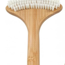 OWIIZI Back Scrub Brush for Shower,Stiff Boar Bristles Bamboo Curved Long Handle Antiskid Body Bath Brush for Back Use Wet or Dry,Deep Cleanse Large Surface Back Scrubber