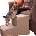Pet Gear Easy Step II Pet Stairs, 2 Step for Cats/Dogs up to 150 Pounds, Portable, Removable Washable Carpet Tread, No Tools Required, Camel