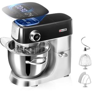 Hauswirt Stand Mixer 5.3QT XL Large, 4.5" LED Touch Screen Electric Household Stand Up Mixer, Standing Mixer 11-Speed, Dough Cake Bread Mixer Black